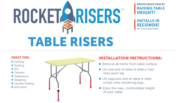 Table riser instructions